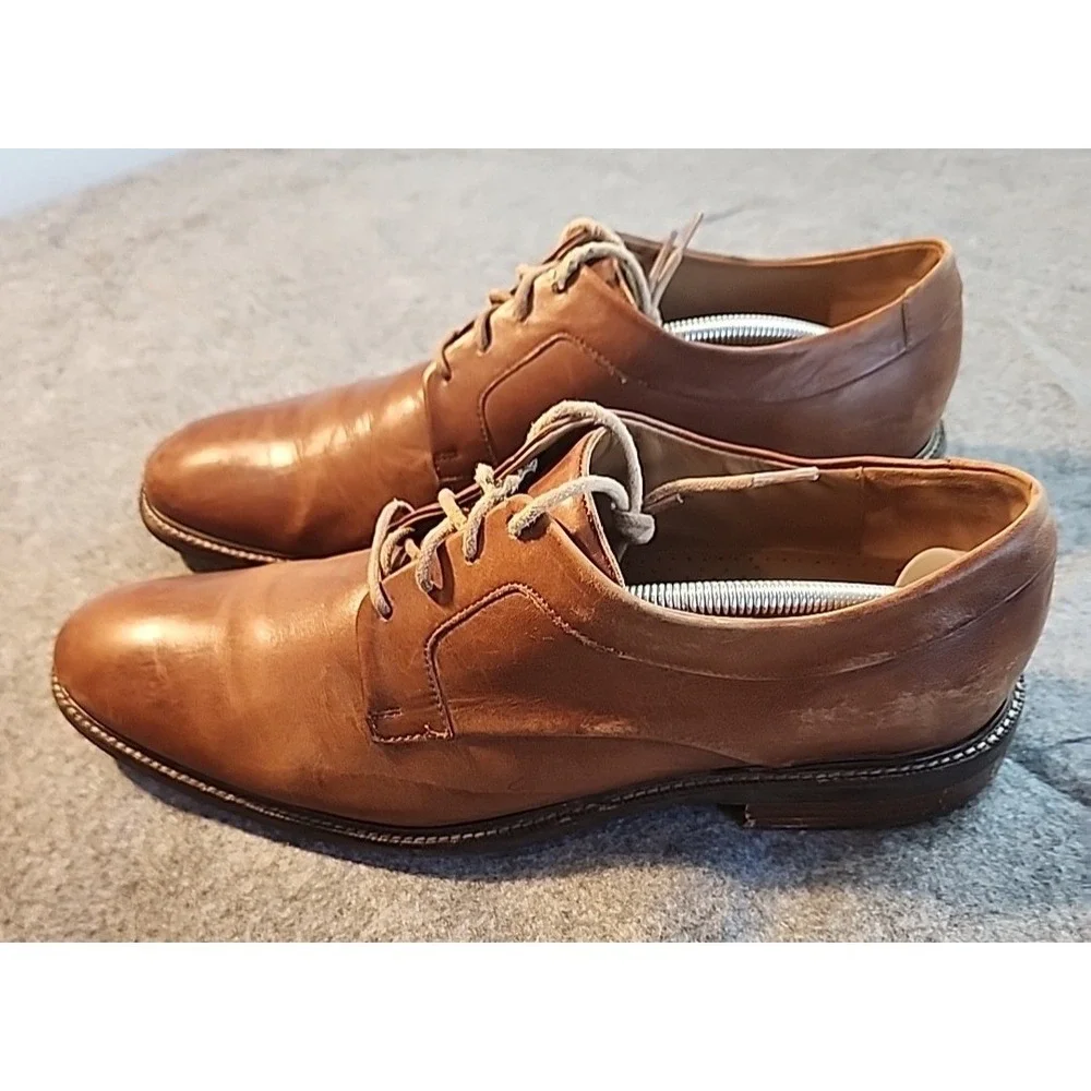 Cole Haan Grand OS Mens Brown Leather Cap Toe Oxford Dress Shoes‎